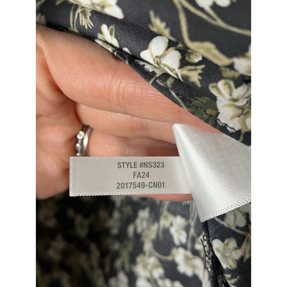 Madewell Easy Long Sleeve Grey Floral Top Size XS Cottagecore Boho - Picture 5 of 6